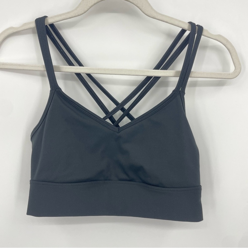 Madewell‎ MWL Flex Strappy Sports Bra black Size M v neck